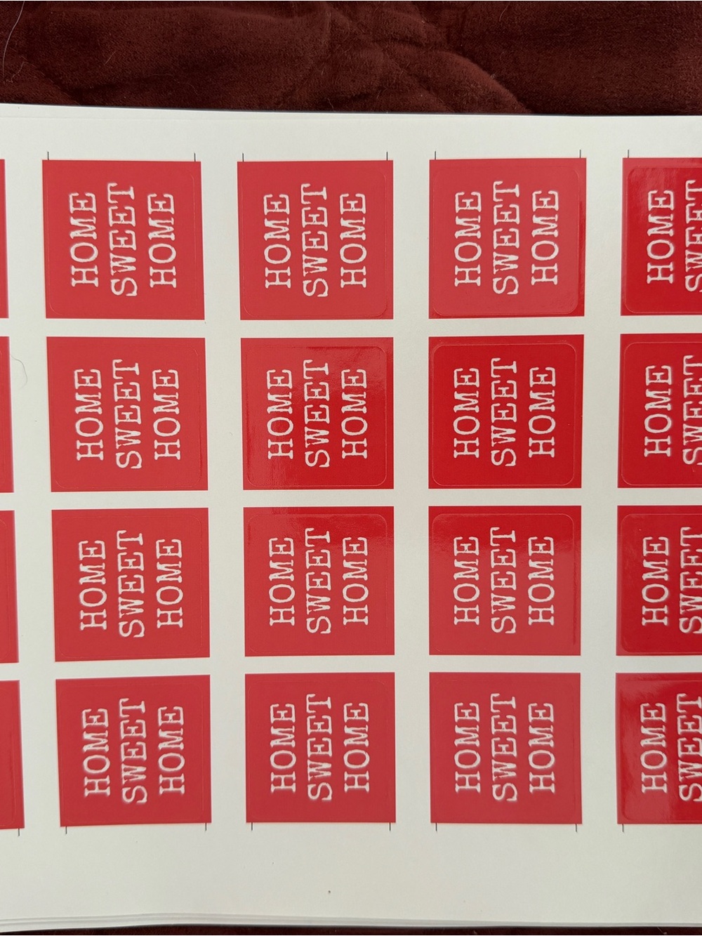 Red "Home Sweet Home" Sticker Sheet - Home Design - Picture 2 of 7